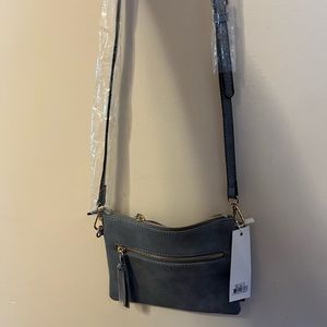 New with tags! Vegan leather grey crossbody bag